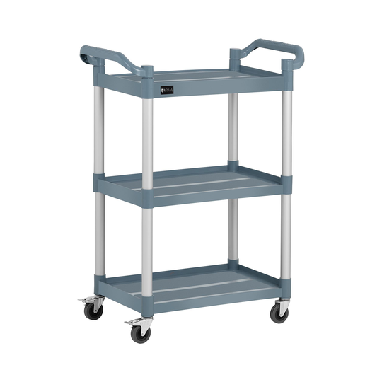 Serveringsvagn - 3 hyllplan - 90 kg - 63 x 40 cm - Grå