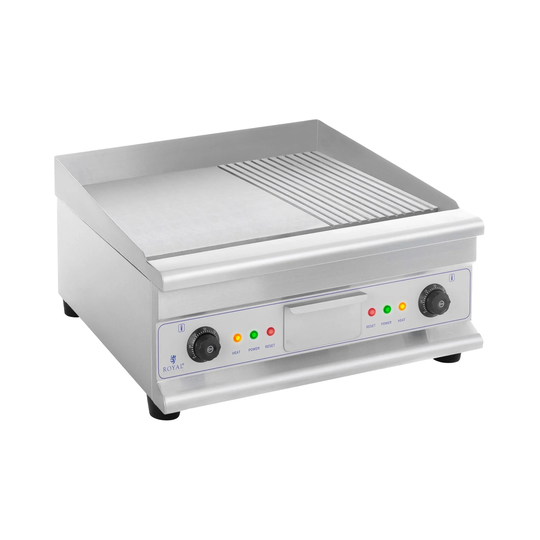 Elektro-Grillplatte - doppelt - 60 cm - glatt & geriffelt - 6.400 W
