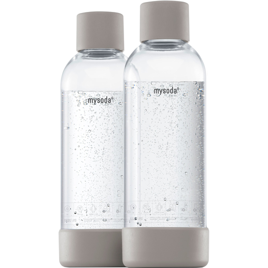 MySoda Vattenflaska 1 liter 2 st. Varm grå