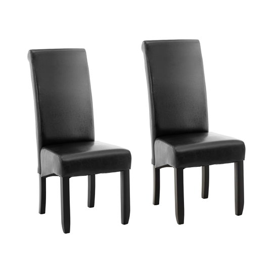 Stol - Set med 2 - Upp till 180 kg - Sits 44,5 x 44 cm - Svart
