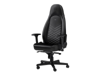 Noblechairs ICON - Stol - Armstöd - T-formad - Svängbar - Aluminium, polyuretan, stål, nylon/polyeten, polyuretanläder - Svart, Platinum-White