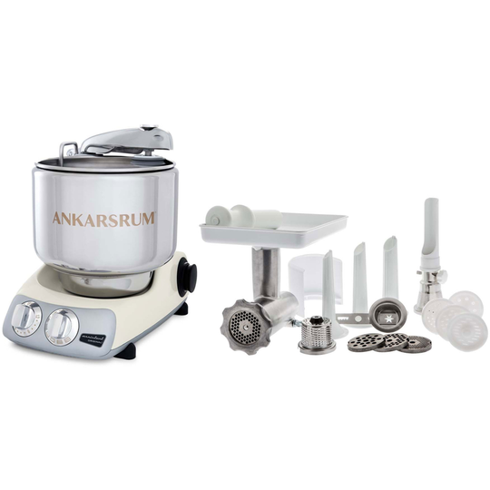 Ankarsrum AKM 6230 köksmaskin Ljus creme + komplett Köttkvarn