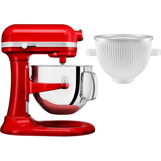 KitchenAid Artisan XL 7580EER Köksmaskin + Glassmaskin, Röd