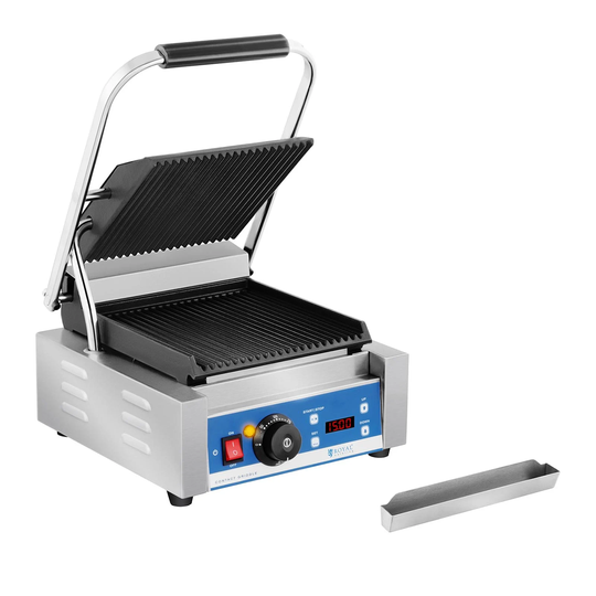 Kontaktgrill - räfflad- med timer - 1.800 W