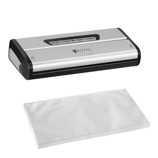 Vakuumförpackare set med 50 vakuumpåsar 28 x 40 cm - 28 cm - rostfritt stål/ABS