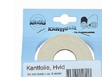 Kantfilm vit 17mm 5mtr - för strykning (kantband)