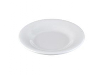 Tallrik Ø17 cm platt bred flik Melamin vit,12 st/pk