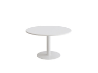 Bord Cirkum, Ø1200 mm, höjd 720 mm, grå laminat med vit stomme