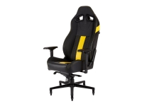 CORSAIR T2 ROAD WARRIOR - Stol - fällbar - armstöd - T-formad - polyuretanskum, gjuten aluminium, metallram, 3D PVC-läder, perforerat polyuretanläder - svart/gul