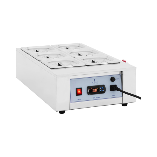 Chokladsmältare - 6 x 1,5 l - upp till 412 °C - Royal Catering