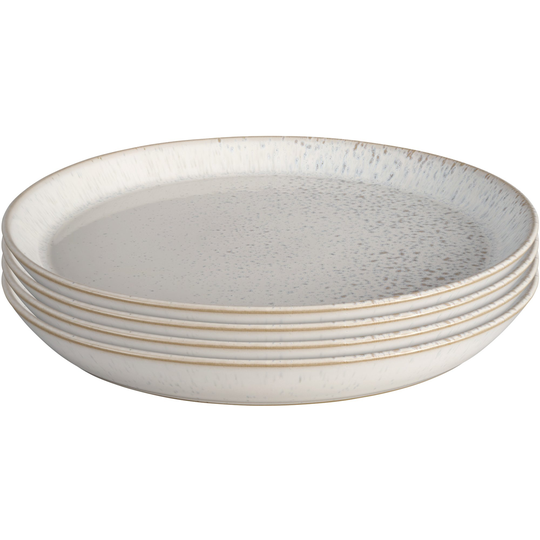 Denby Kiln mattallrik 26 cm, 4-pack, vit/grå