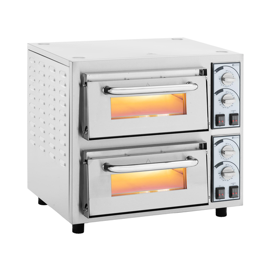 Pizzaugn - 2 kammare - 4750 W - Ø 40 cm - Eldfast sten - Royal Catering
