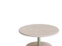 Bord Donut, Ø700 mm, höjd 350 mm, vitpigmenterad ask på grönt stativ
