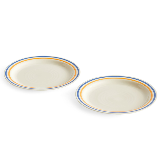 HAY Sobremesa tallrik 24,5 cm, 2-pack, blå/gul