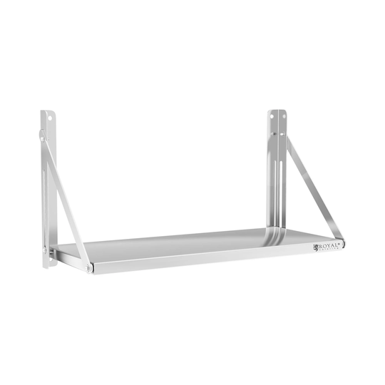 Vägghylla - Fällbar - 80 x 30 cm - 40 kg - Rostfritt stål