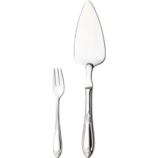 Hardanger Bestikk Nina Tårtset 7 delar, tårtset + 6 gafflar