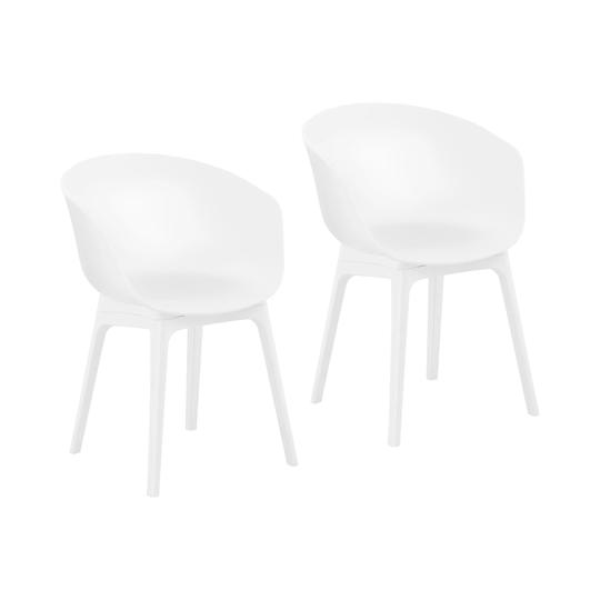 Stol - Set med 2 - Upp till 150 kg - Sittyta 60 x 44 cm - Vit