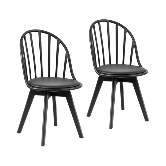 Andrahandssortering Stol - Set med 2 - Royal Catering - Upp till 150 kg - Öppet ryggstöd - Centrerade ben - Svart