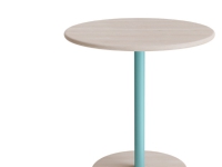 Bord Donut, Ø700 mm, höjd 720 mm, vitpigmenterad ask på turkos ram