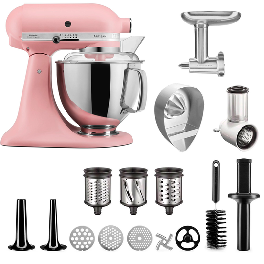KitchenAid Artisan KSM175PSEDR Köksmaskin + Tillbehörsset, Dried Rose