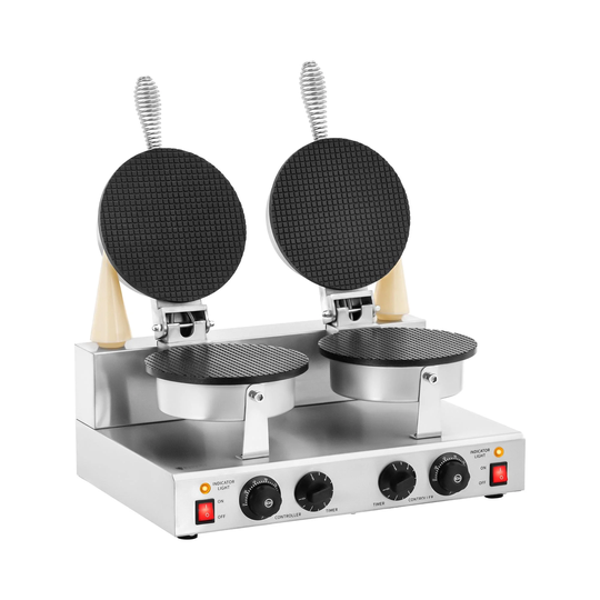 Dubbelt våffeljärn - runt - 2000 W - 0 - 5 min timer - Royal Catering
