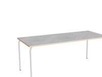 Bord Jerka 322, 1800x800 mm, ljusgrå linoleum, vitstål