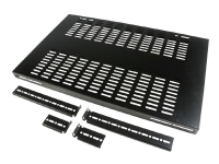 StarTech.com Ventilerad rackmonteringshylla med justerbart monteringsdjup, 1U - 80 kg - Hylla för rack - svart - 1U - 19 - för P/N: CABSCRWS1224, RK1536BKF, RK1836BKF, RK3236BKF, RK4236BKB, RK4242BK24, RK4242BK30