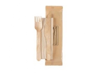 Bestickväska 3/1 med trä 160 mm kniv/gaffel/servett vaxad,250 pk x 1 set/krt