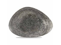 Tallrik Raku 35x24 cm triangel porslin svart,6 st/krt