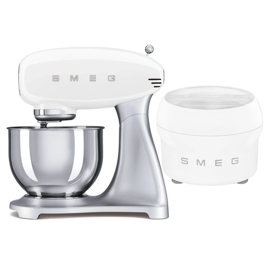 Smeg Köksmaskin och Glassmaskin, Vit / Stål