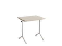 Bord Atlas 1130, 700x600 mm, hvidpigmenteret eg, gult stativ