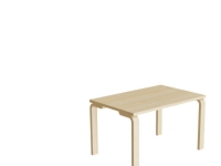Bord Tessan 341, 700x700 mm, höjd 590 mm, ljudabsorberande grå laminat, ben av björk