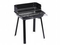 LANDMANN 11527, Grill, Ved, 4 personer, Galler, Svart, Rektangulär