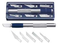 Skalpelset Wedo med kniv och 6 blad i box
