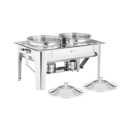 Chafing dish - 2 x GN 1/2 - 2 x 4,5 L - 2 bränsleceller - Royal Catering