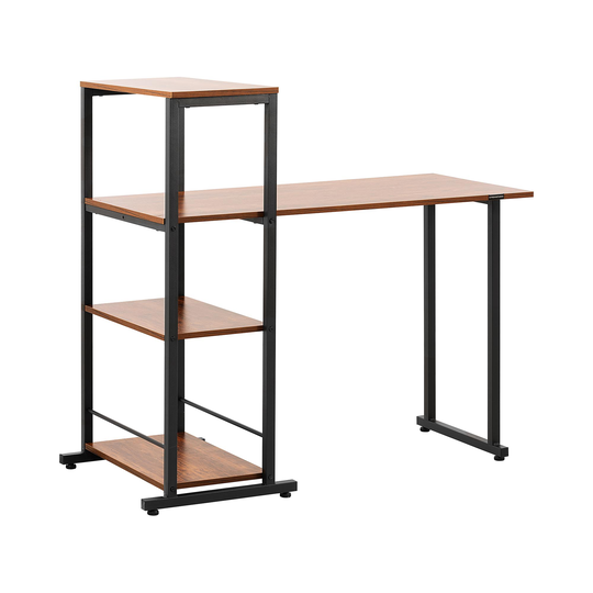 Skrivbord - med hylla - 110 x 50 cm - 105 kg - brunt/svart