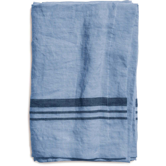Top Drawer Duk LIMRICK i linné, stripe, Misty Blue