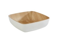 Skål Frida 0.85 ltr. 16.5x16.5x5.5 cm Melamin Hvid/Trælook