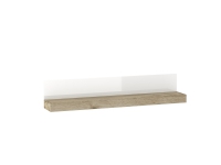Tuckano hylla 140x26x20 WARSAW ek hantverk / vit högglans, Flytande hylla, Fäste, Spånskiva, Vit, Sovrum, Hemkontor, Vardagsrum, Kontor, Universal, 1 hylla