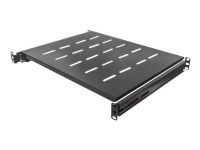 Intellinet 19 Sliding Shelf, 1U, For 600 to 800mm Depth Cabinets & Racks, shelf depth 350mm, Black - Hylla för rack - svart, RAL 9005 - 1U - 19