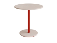 Bord Donut, Ø700 mm, höjd 720 mm, vitpigmenterad ask på röd ram