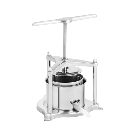 Fruktpress - rostfritt stål - 3 l inkl. 5 pressdukar - Royal Catering