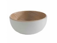 Skål Frida 0.1 ltr Ø8.5x3.5 cm Melamin Vit/Träd-look,1 st