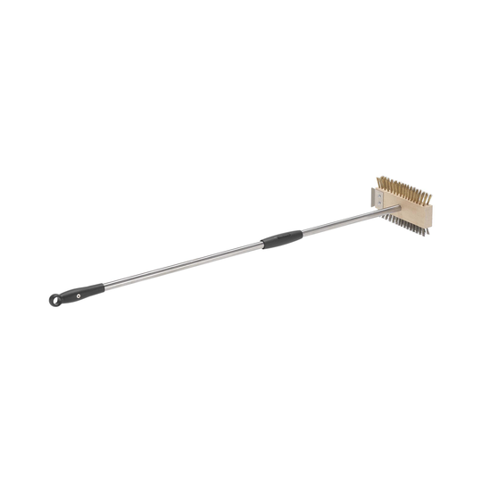 Gi.Metal Pizzaborste - Dubbelborste: 20 x 11,7 cm - 100 cm handtag i rostfritt stål