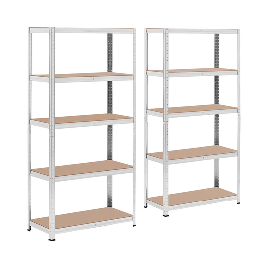 Lagerhylla - 90 x 40 x 180 cm - för 5 x 175 kg - grå - 2 st