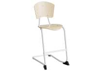 Stol Nian, 630 mm, björklaminat, vita ben