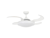 Beacon Lighting Evora Loftsventilator (Ø x H) 92 cm x 380 mm Vingefarve: Transparent Chassisfarve: Hvid (silkemat)