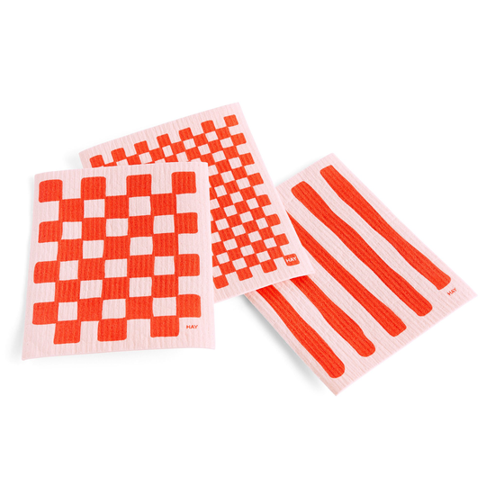 HAY Sponge disktrasa, 3-pack, ljusrosa