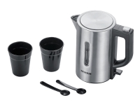 Severin 3646, 0,5 L, 1000 W, Sort, Rustfrit stål, Rustfrit stål, Vandmåler, Ledningsfri