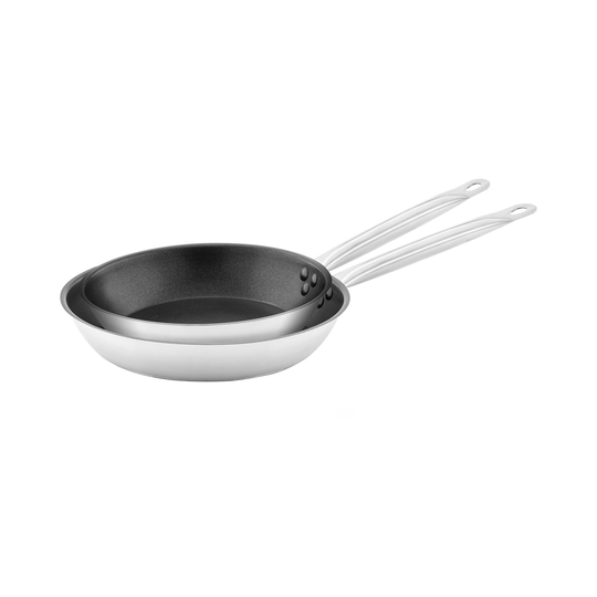 Rostfri stekpanna - 2 st - non-stick - Ø 24 / 28 x 5 cm